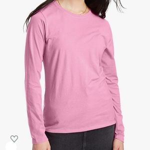 Hanes pink long sleeve kids medium